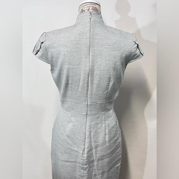 🛍️ANTONIO MELANI Light‎ khaki cap sleeve sheath dress size 4. - Picture 5 of 13